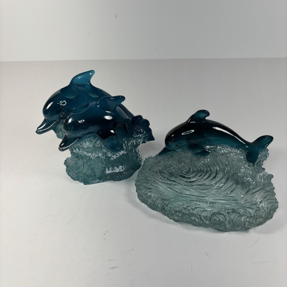 Vtg Dolphin Soap Dish Y2K Dolphin Themed Soap Dish Toothbrush, Holderβ Acrylic